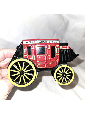 Wells Fargo Stagecoach Piggy Bank Plastic Vintage 2009 DIECAST